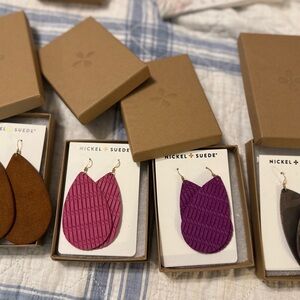 Nickel + Suede Leather Earrings bundle